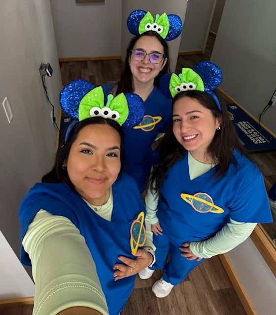 The crew, dressed for the occasion